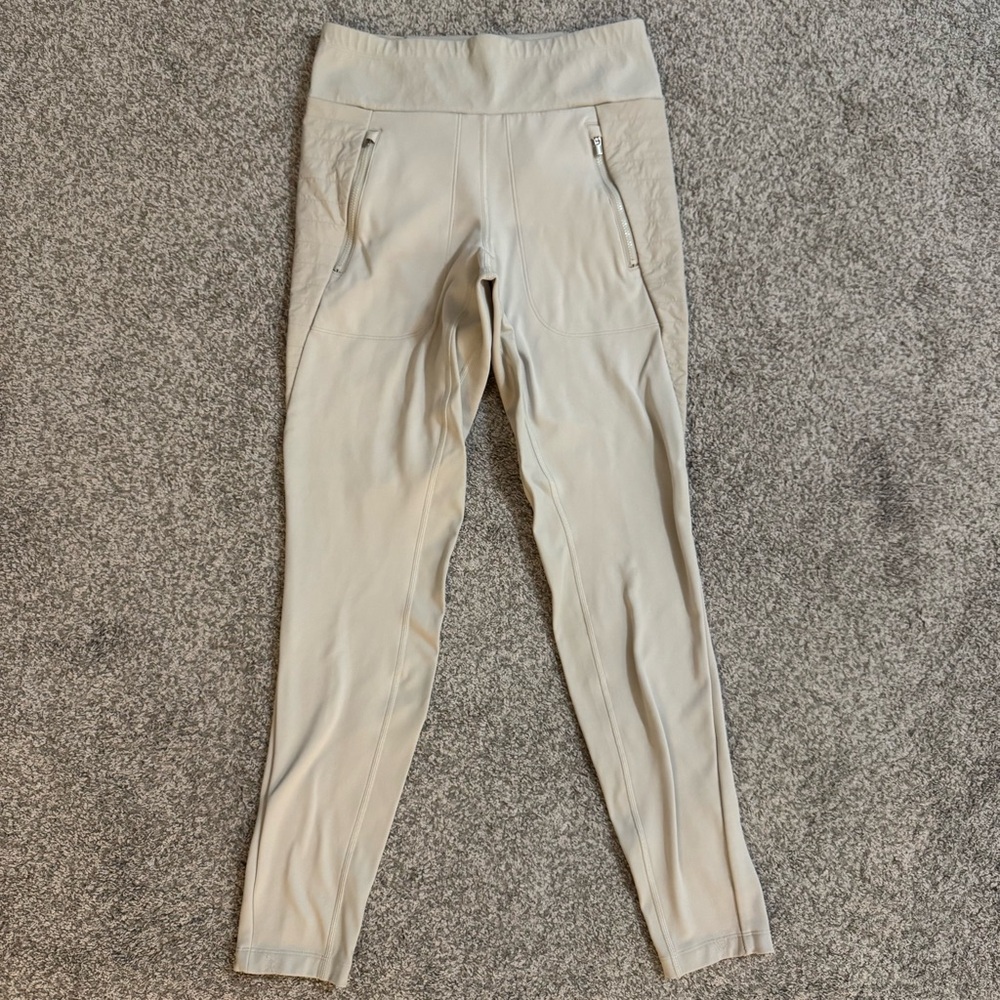 Athleta Peak Hybrid Fleece Tight Women's Size S Birch Grey Lined Hiking Pants